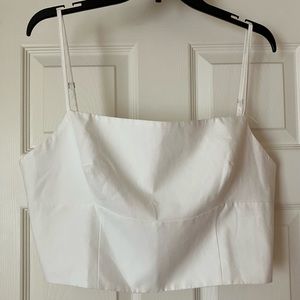 ZARA White Linen Blend Crop Top XXL NWT